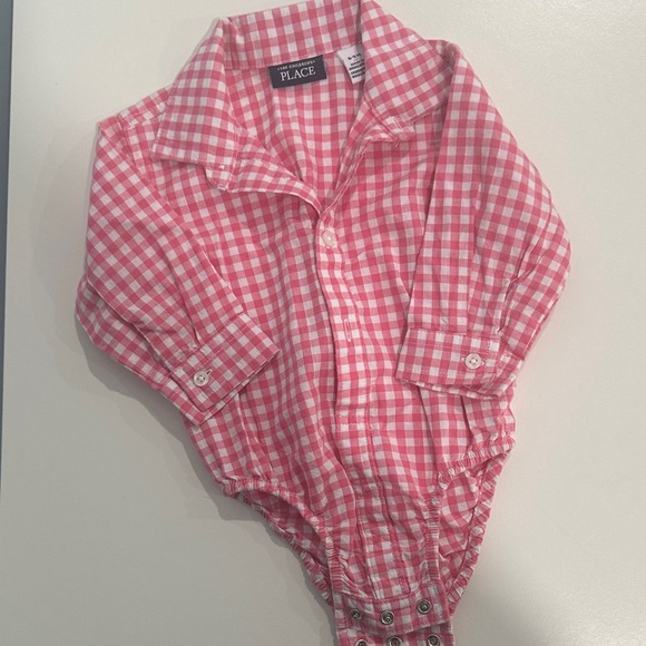 Place Pink Checkered Baby polo bodysuit - Picture 1 of 1